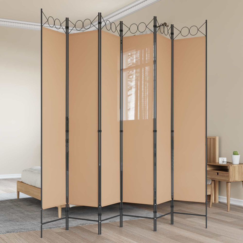 6-panelers rumsavdelare Beige 240 x 220 cm Tyg