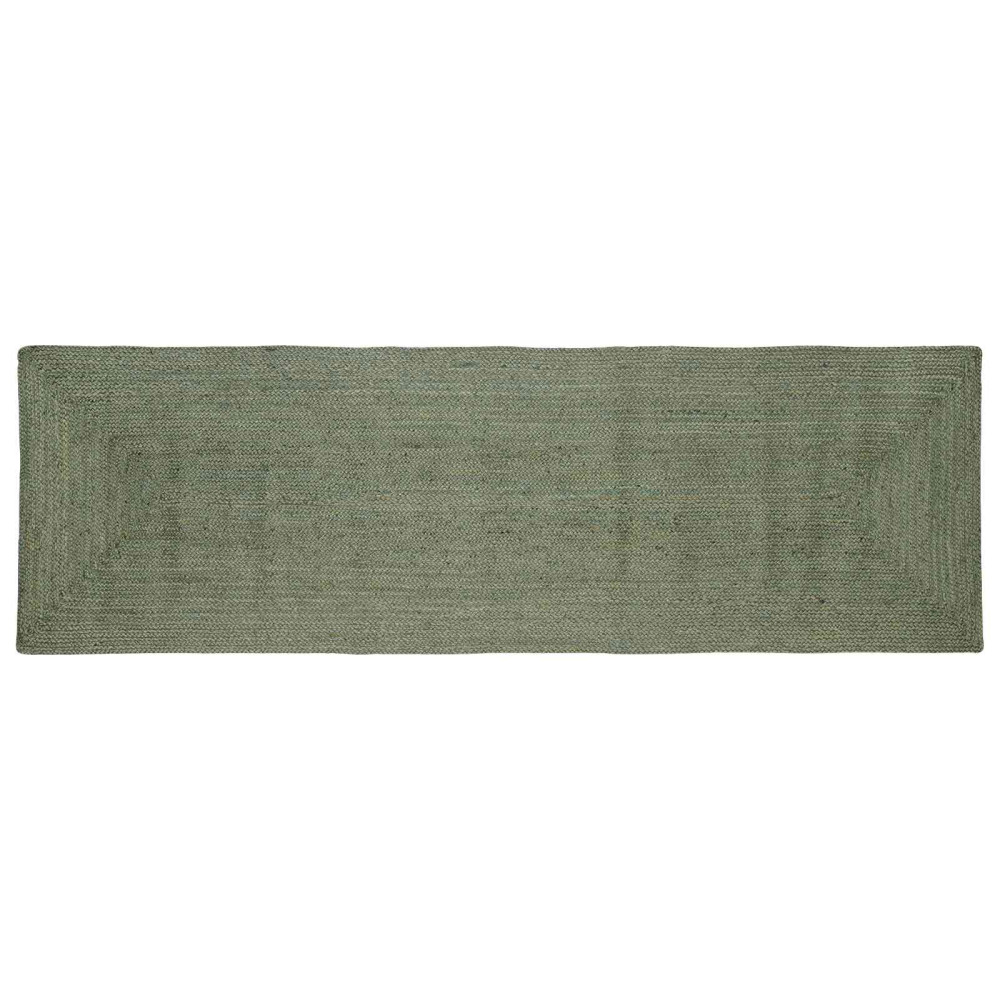 Områdesmattor Rektangulär Olivgrön 80 x 200 cm Jute