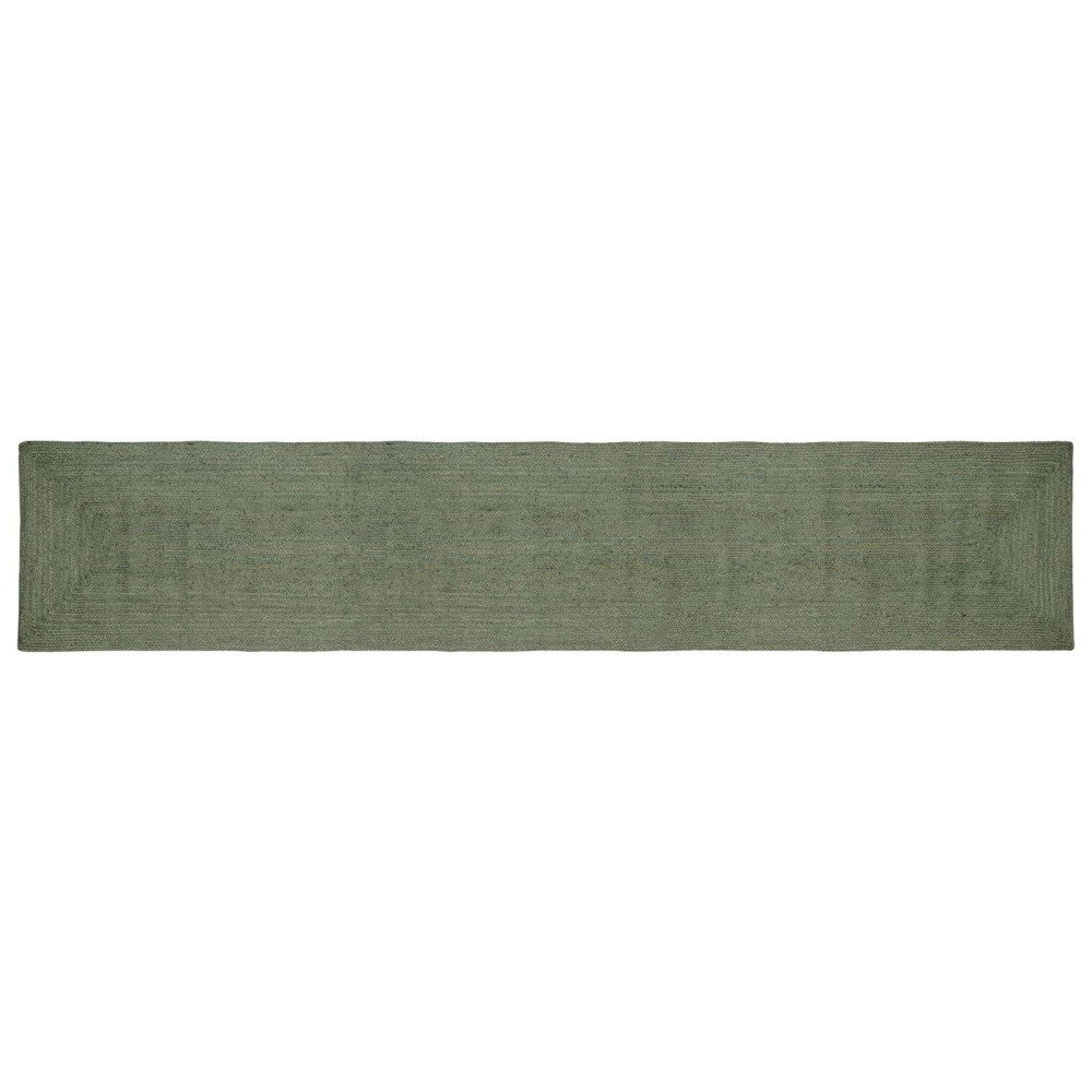 Områdesmattor Rektangulär Olivgrön 80 x 400 cm Jute