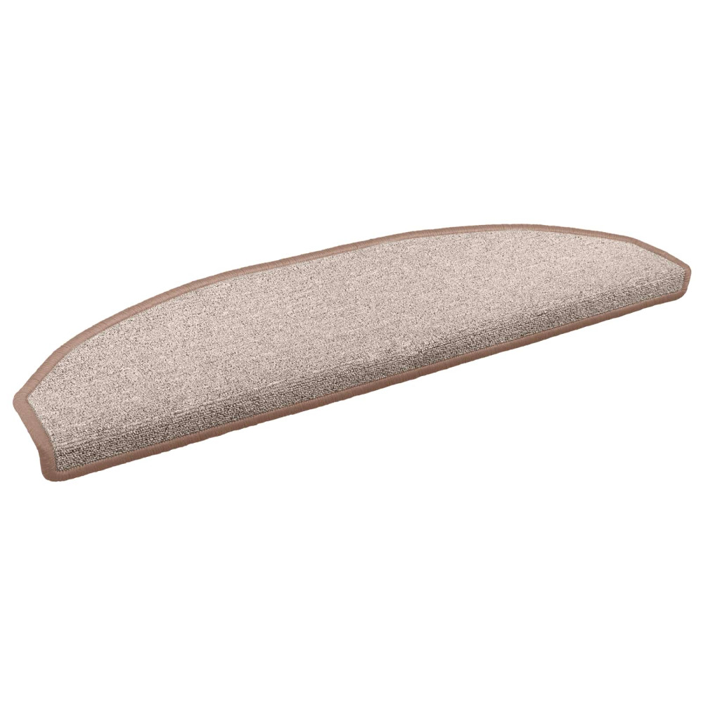 Självhäftande trappmattor 15 pcs Ljusbrun 80 x 24,5 x 3,5 cm
