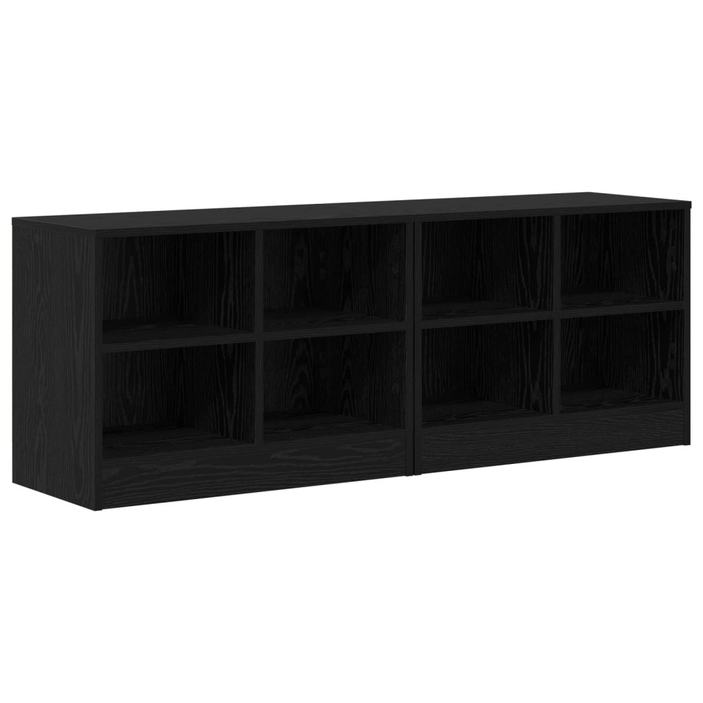Sängskåp 2 pcs Svart ek 66 x 33 x 48 cm Konstruerat trä