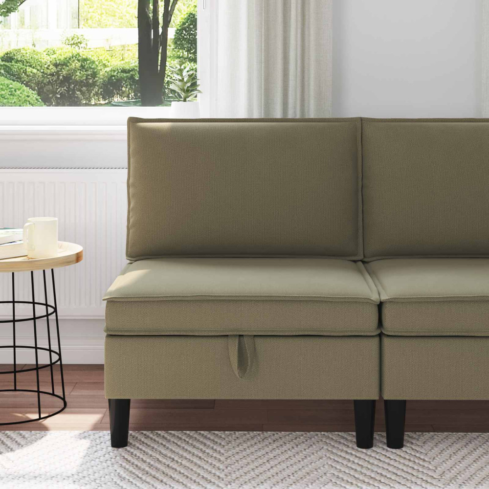 Mittensoffa med Förvaring Kaki Sammet