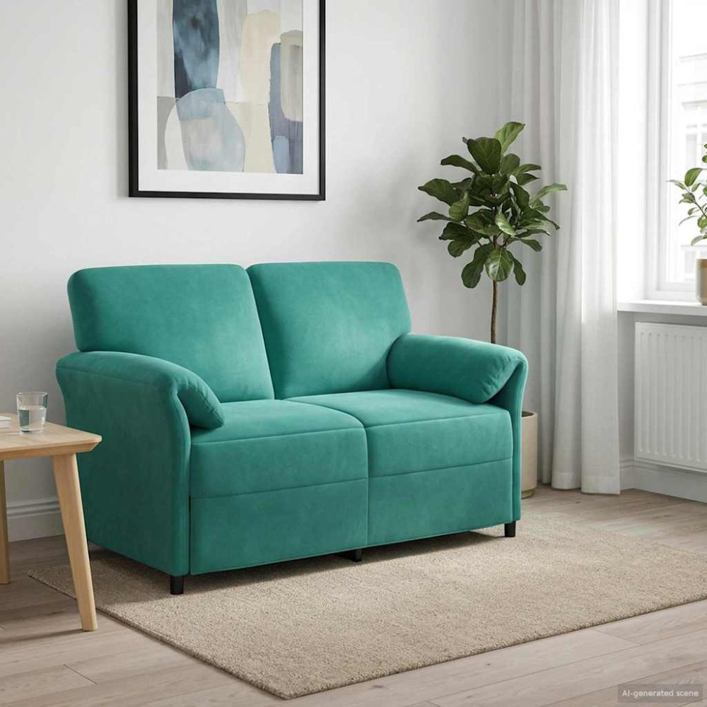 2-sits soffa Turkos 138 x 83 x 95 cm Sammet