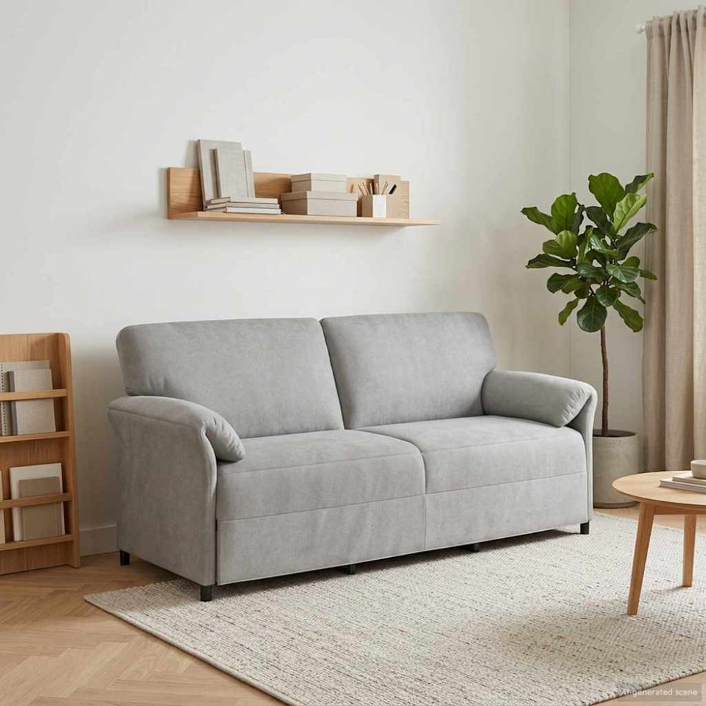 3-Sits soffa Ljusgrå 198 x 83 x 95 cm Sammet