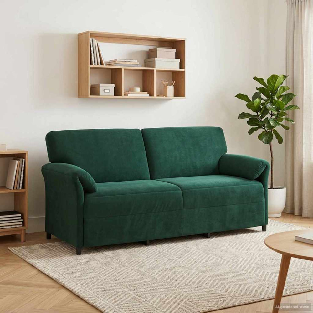 3-Sits soffa Mörkgrön 198 x 83 x 95 cm Sammet