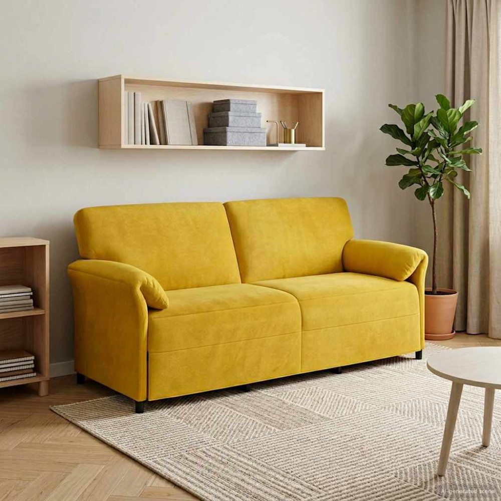 3-Sits soffa Gul 198 x 83 x 95 cm Sammet