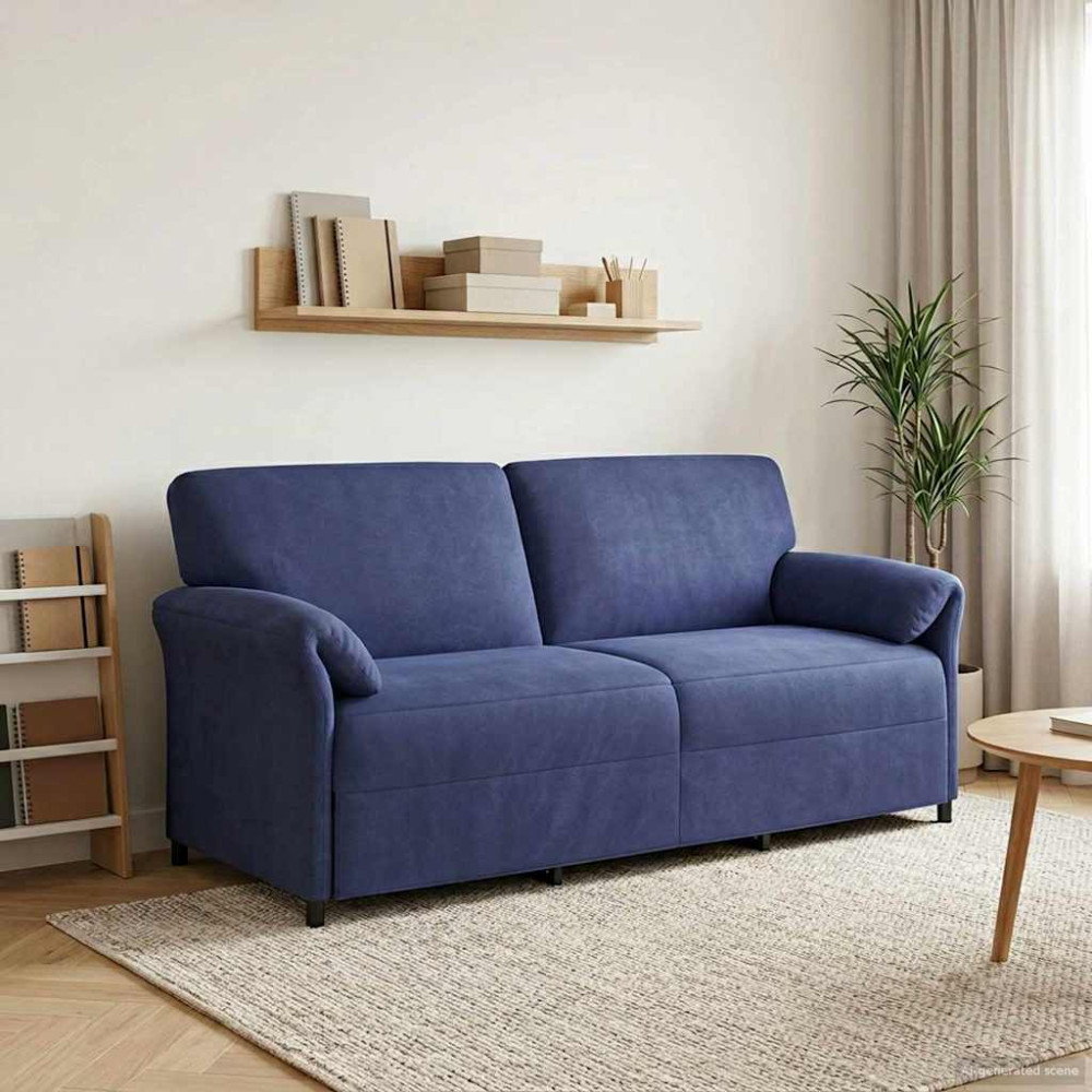 3-Sits soffa Polisblå 198 x 83 x 95 cm Sammet