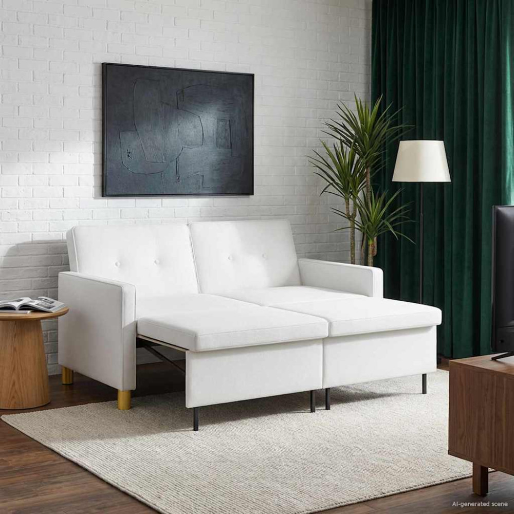 Pull Out Sofa Bed Vit Tyg