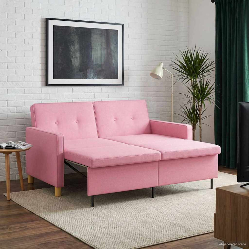 Pull Out Sofa Bed Rosa Tyg