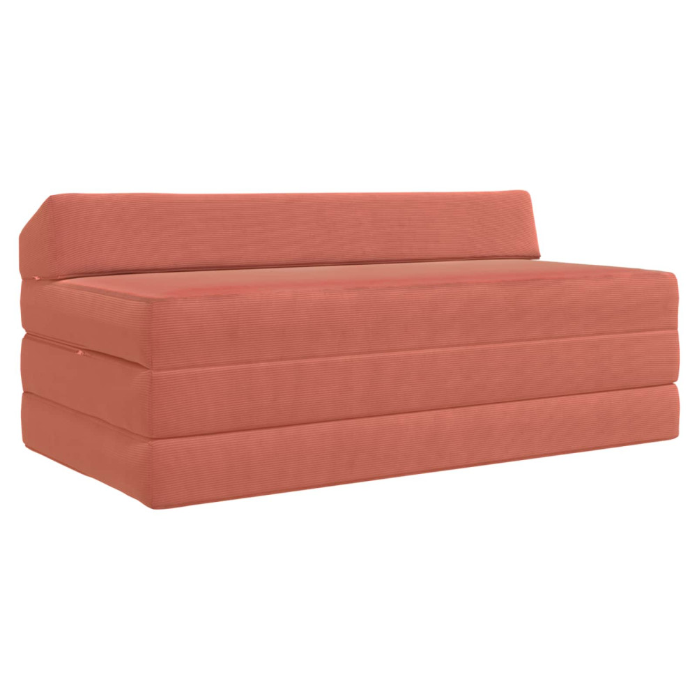 Fällbar Soffbedmadras Röd orange 120 x 60 x 49 cm Tyg