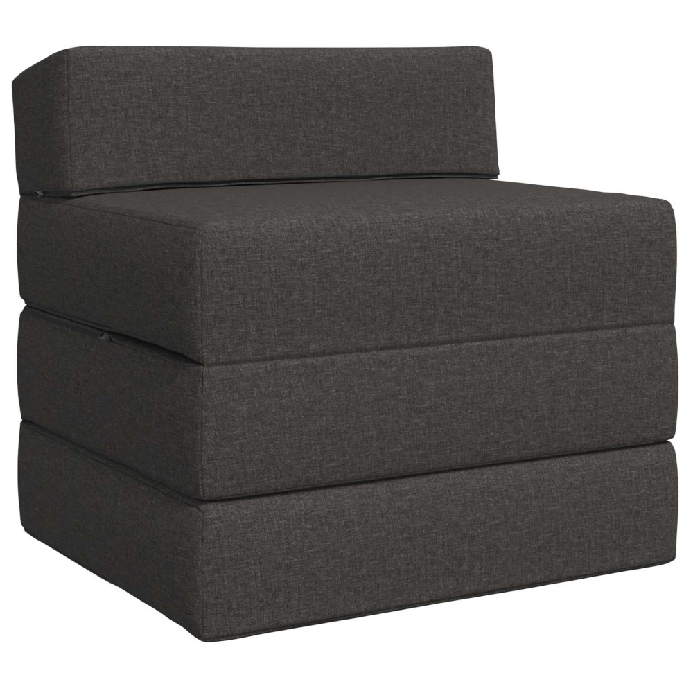 Fällbar Soffbed Mörkgrå 200 x 70 x 10 cm Tyg