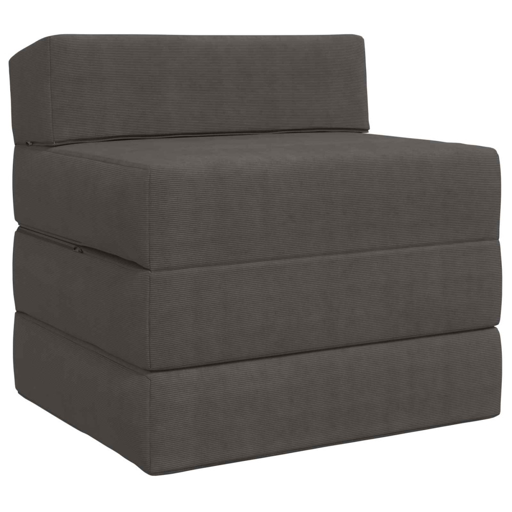 Fällbar Soffbed Mörkgrå 200 x 70 x 10 cm Kordread tyg