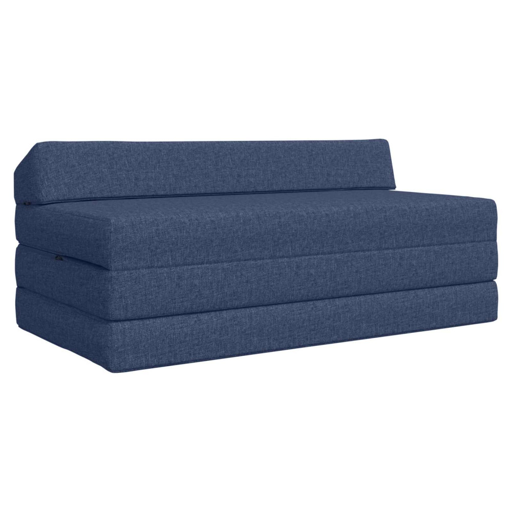 Fällbar Soffbed Blå 120 x 60 x 49 cm Tyg