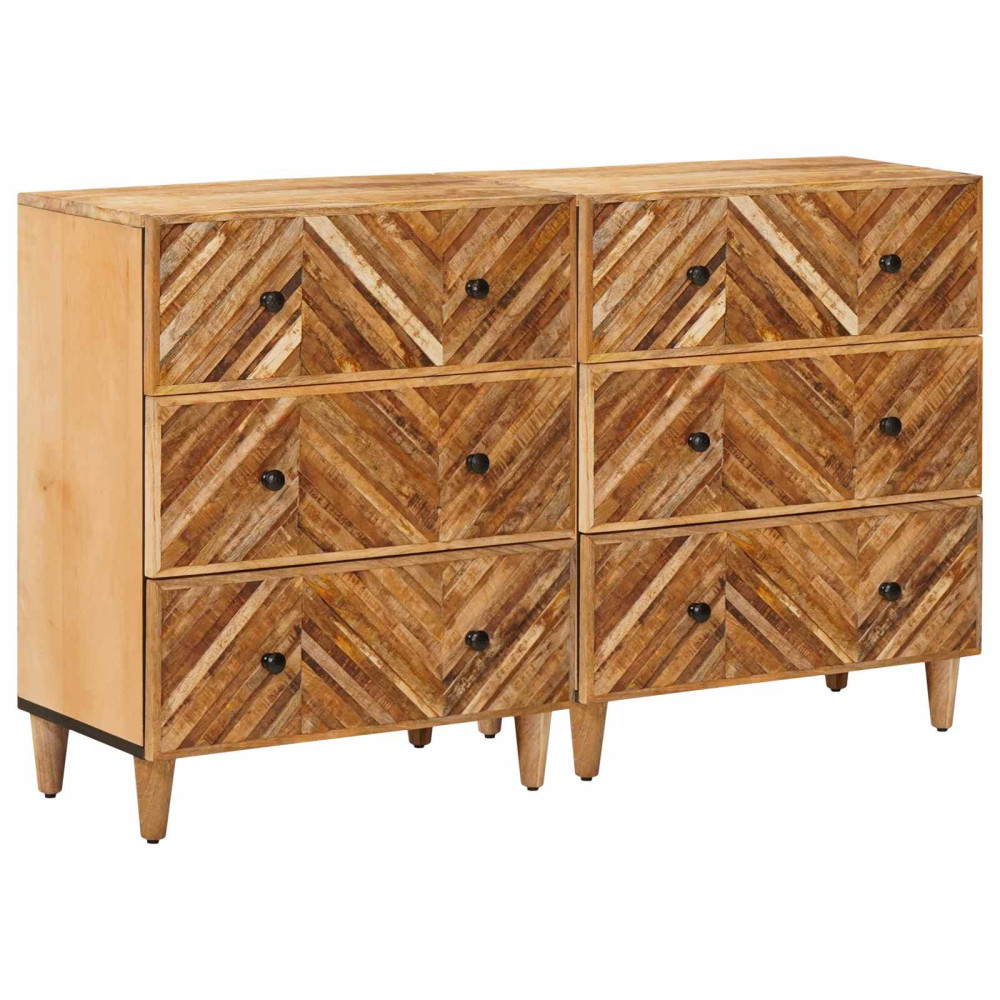 Förvaringsskåp 2 pcs Brun 60 x 33,5 x 75 cm Massivt mangoträ