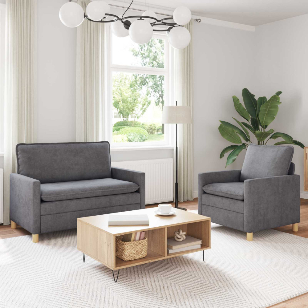 Soffset 2 pcs Ljusgrå Polyester