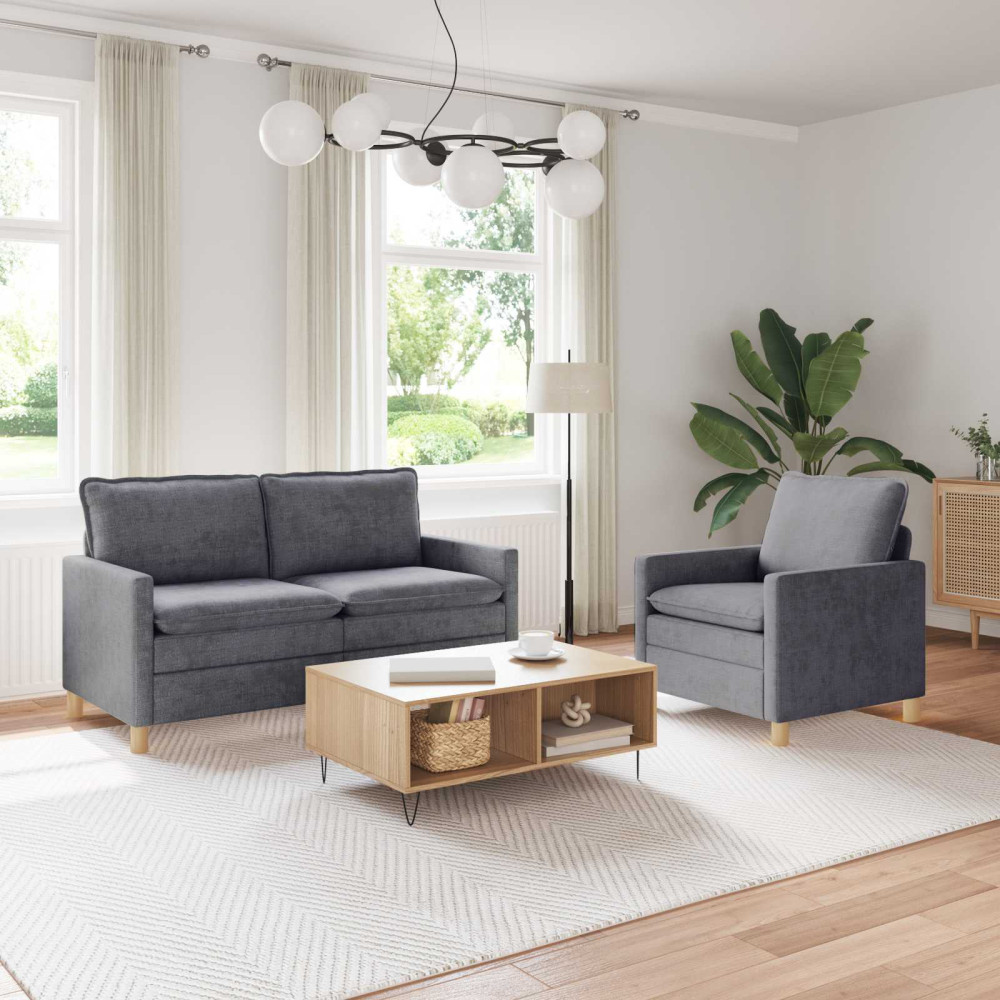 Soffset 2 pcs Ljusgrå Polyester