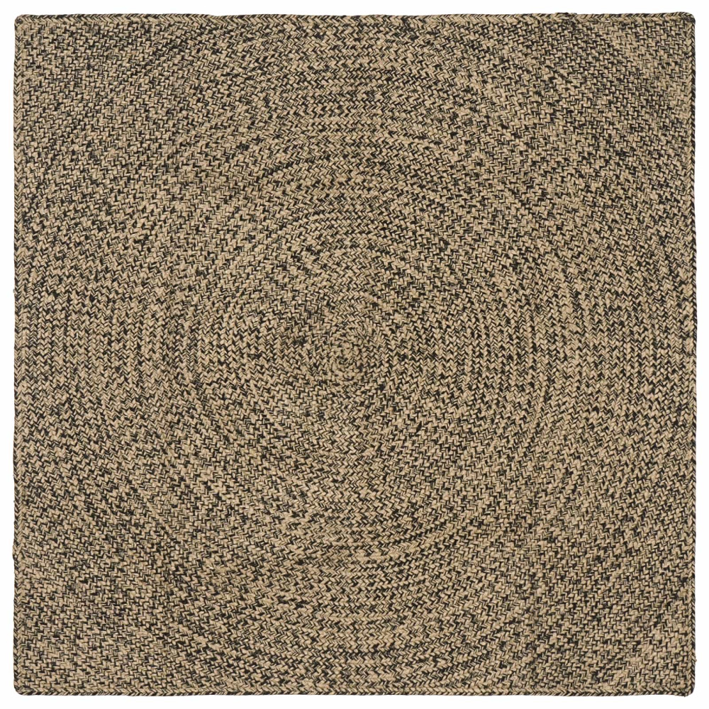 Områdesmattor Naturlig och svart 160 x 160 cm Jute