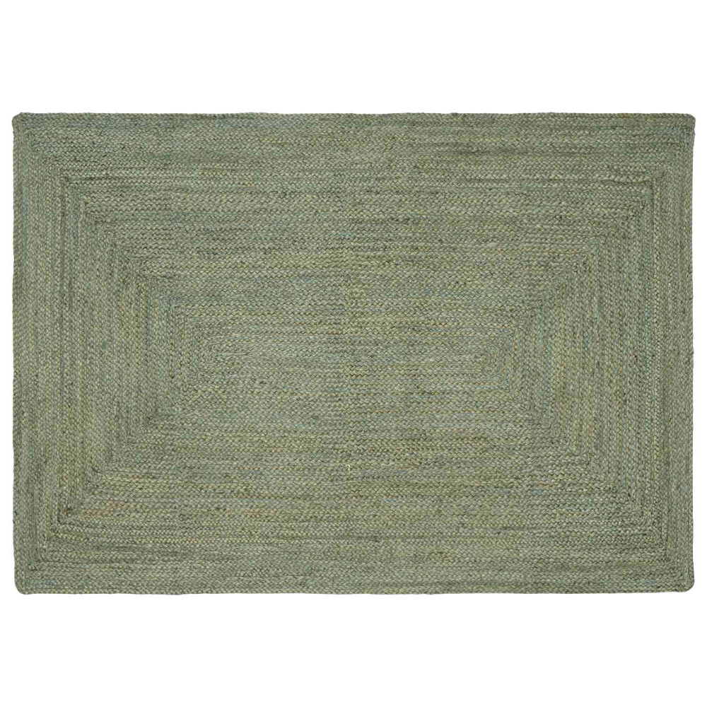 Områdesmattor Rektangulär Olivgrön 140 x 200 cm Jute