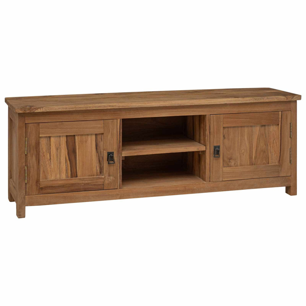TV-bänk 110 x 30 x 40 cm Naturlig Massivt teakträ