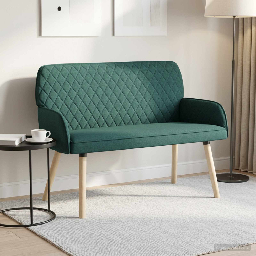 2-sitssoffa med ben i massivt trä 2-sits Mörkgrön Linnetyg