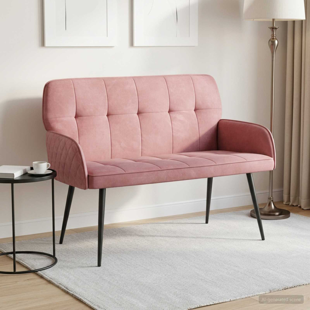 2-sitssoffa med metallben 2-sits Rosa Sammet