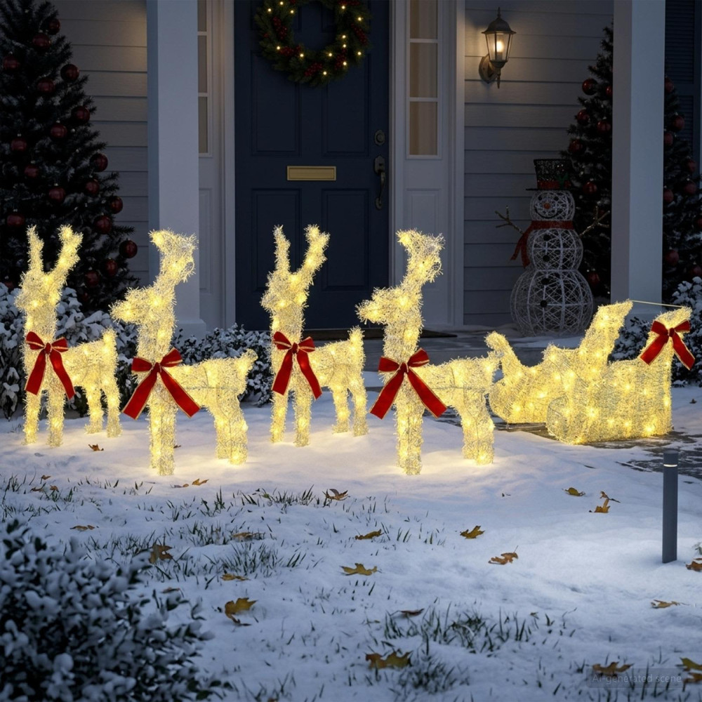Julren med släde 5 st 240 LED-lampor Varmvit