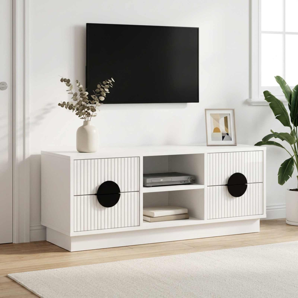 TV-skåp VENRAY 101 x 36,5 x 40 cm Vit högglans