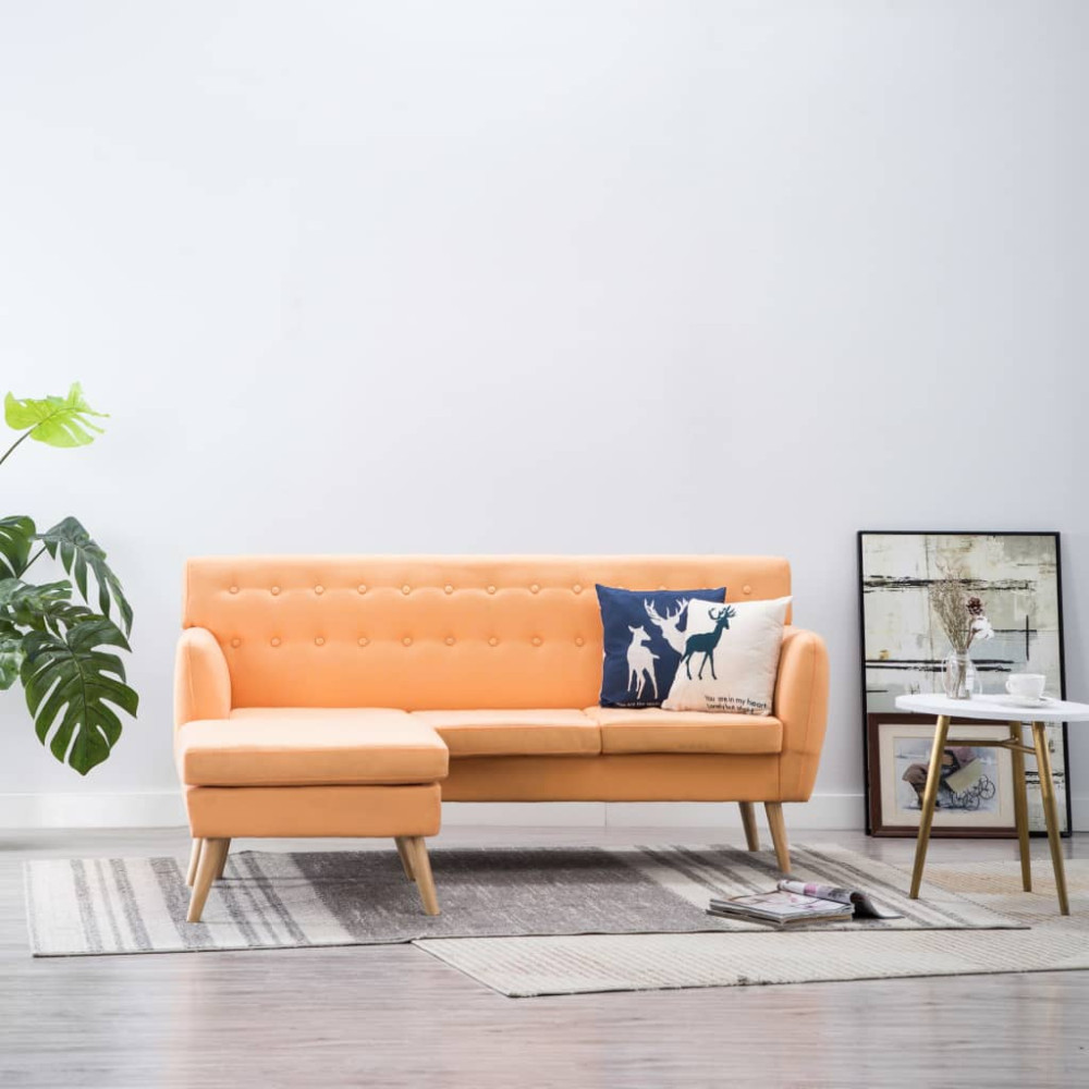 Soffa L-formad tyg 171,5x138x81,5 cm orange