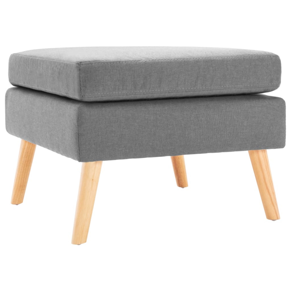 Fotpall ljusgrå tyg