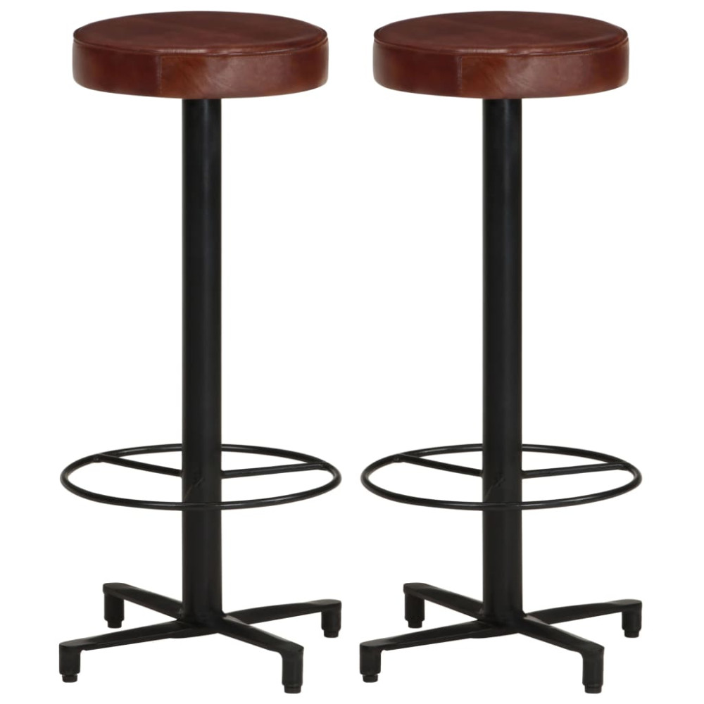 Barstolar 2 st 76 cm äkta läder