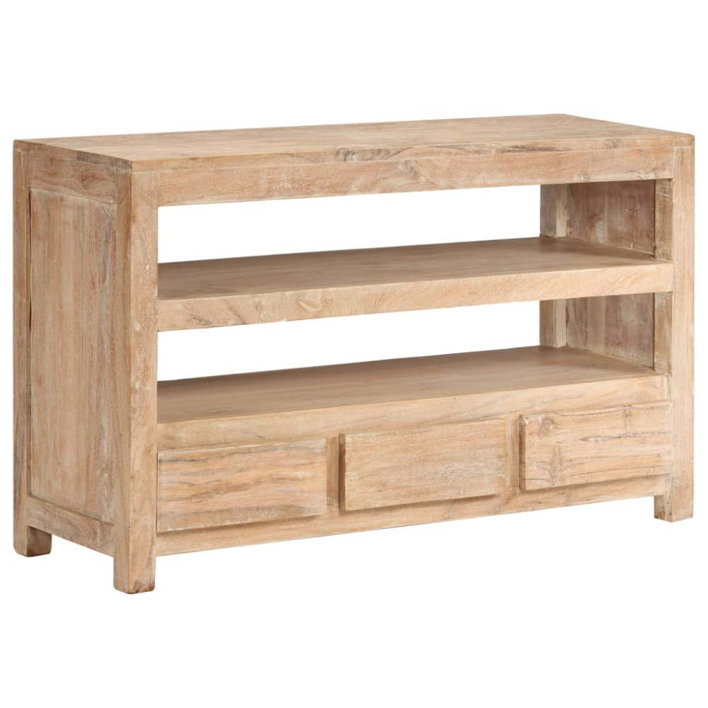 TV-bänk massivt akaciaträ 90x30x55 cm ljusbrun