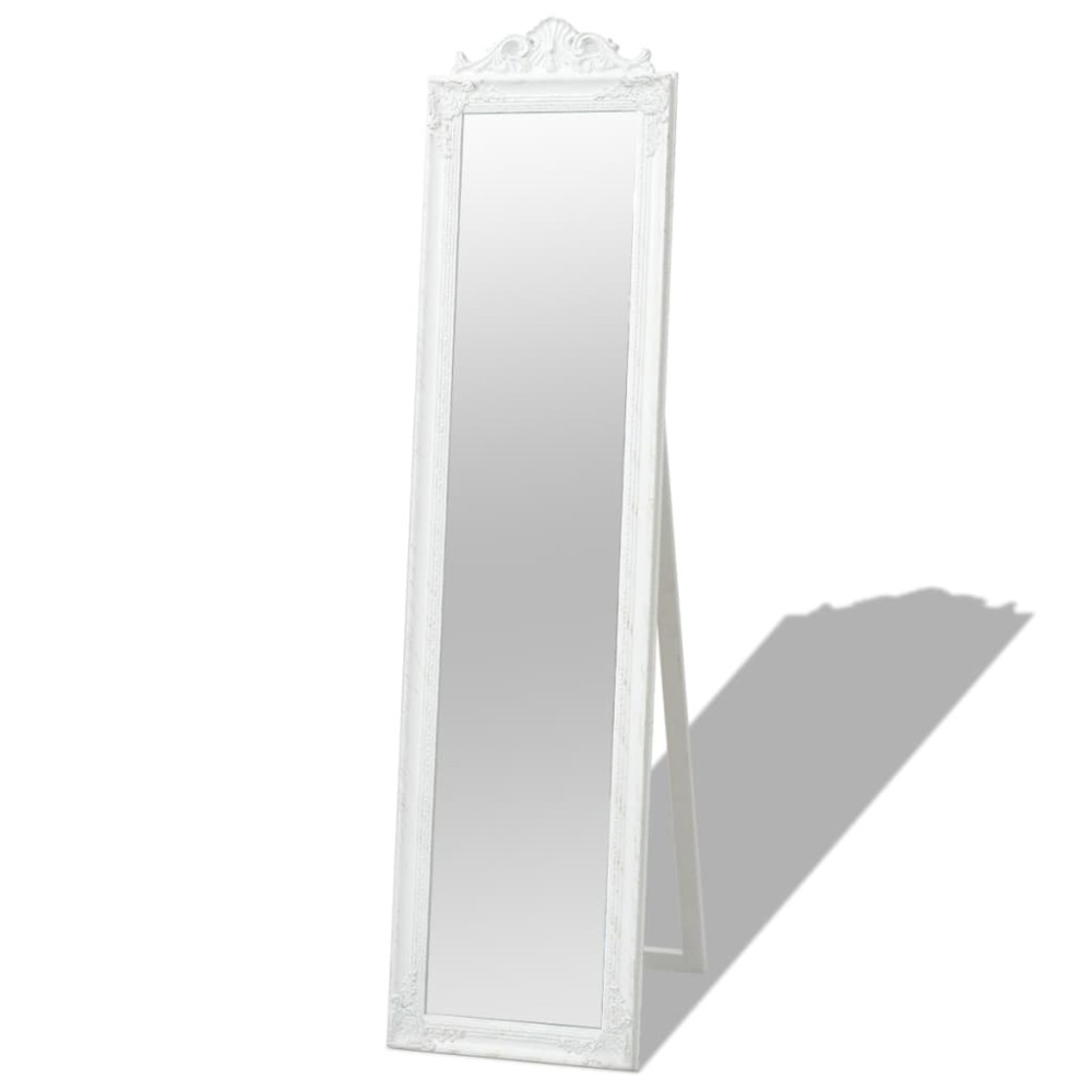 Fristående spegel barockstil 160x40 cm vit