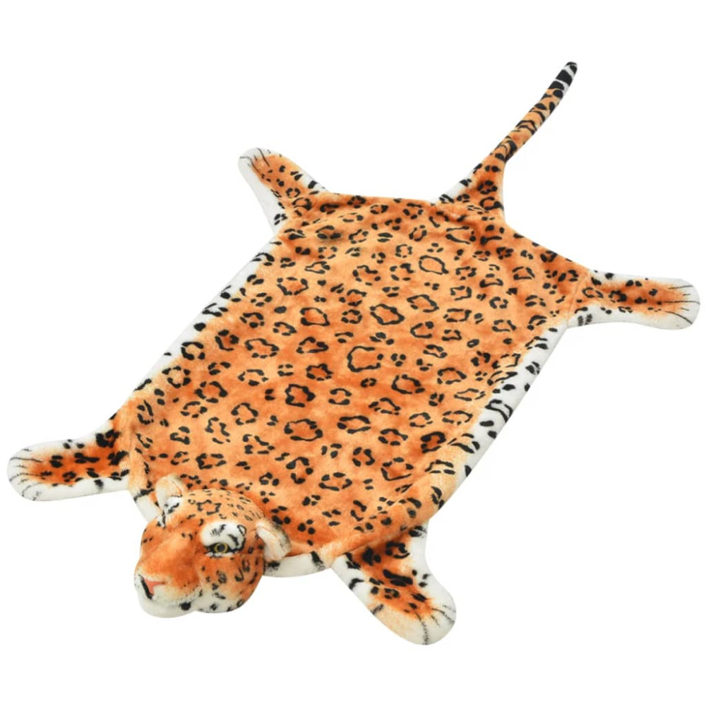 Leopardmatta plysch 139 cm brun