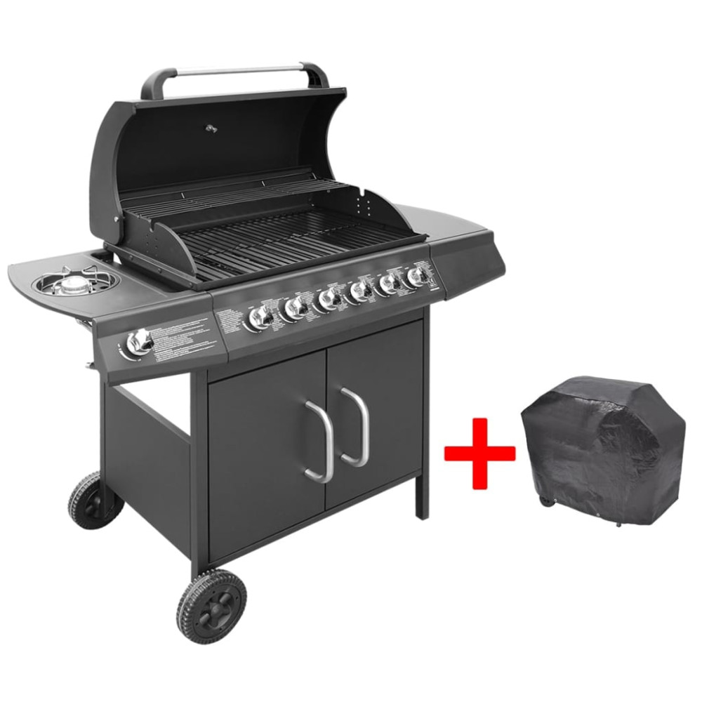 Gasolgrill 6+1 kokzoner svart