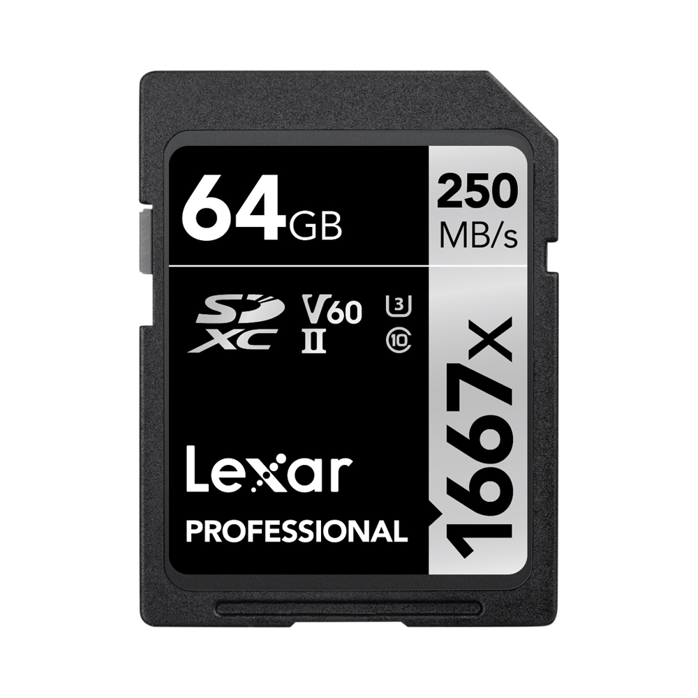 Lexar SDXC Pro 1667X UHS-II U3 R250/W120 (V60) 64GB