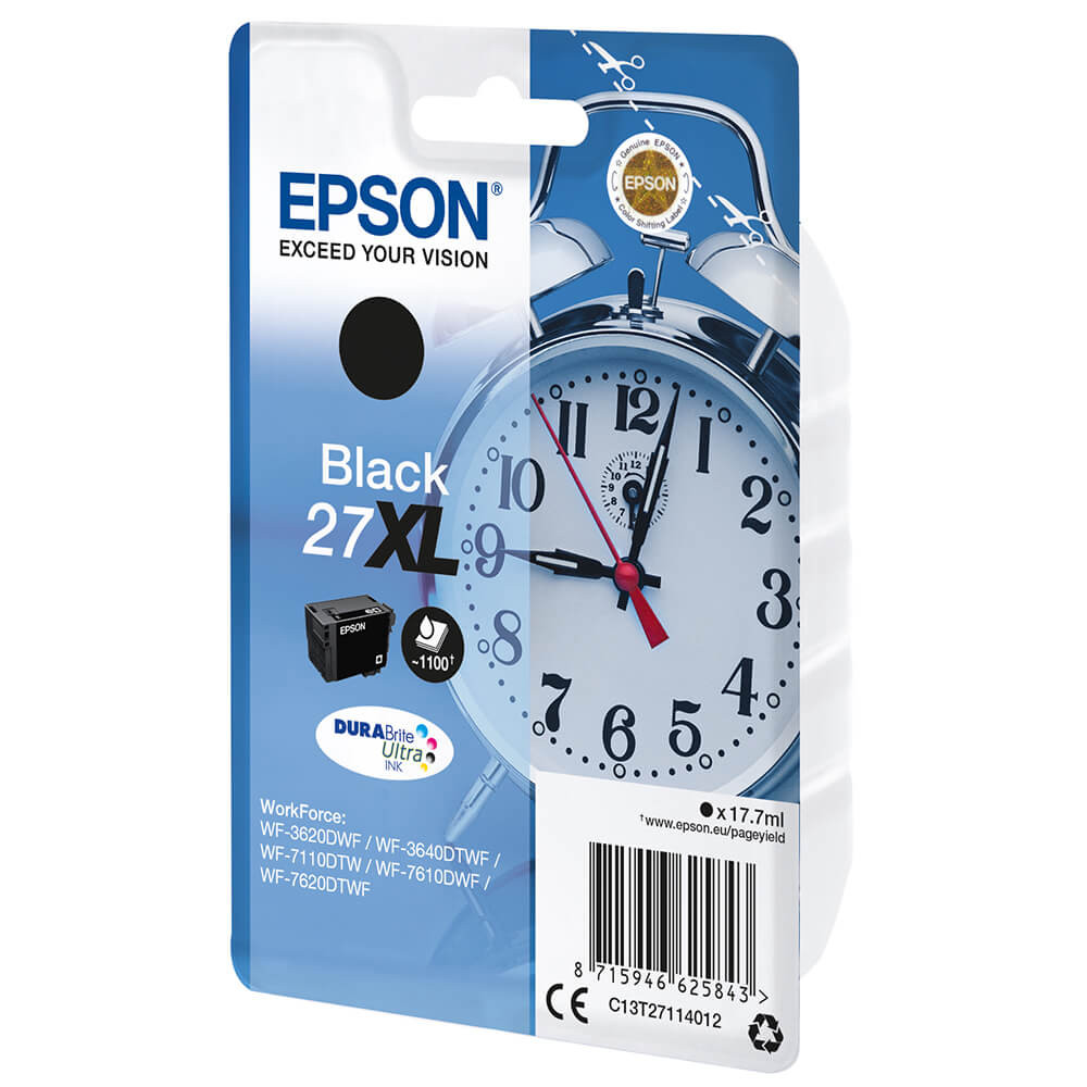 Ink C13T27114012 27XL Black Alarm Clock